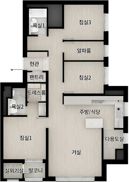 더샵 검단레이크파크 84㎡ C 평면도